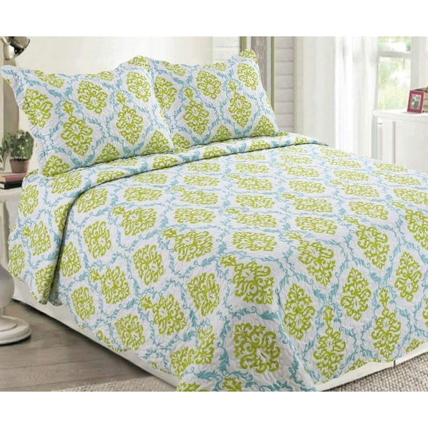 Sapphire Home 3 Piece Queen Size Bedspread Coverlet Quilt ...