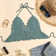 thumbnail image 2 of Parte superior de bikini Nikou de punto sujetador de crochet atado para playa de verano, 2 of 5
