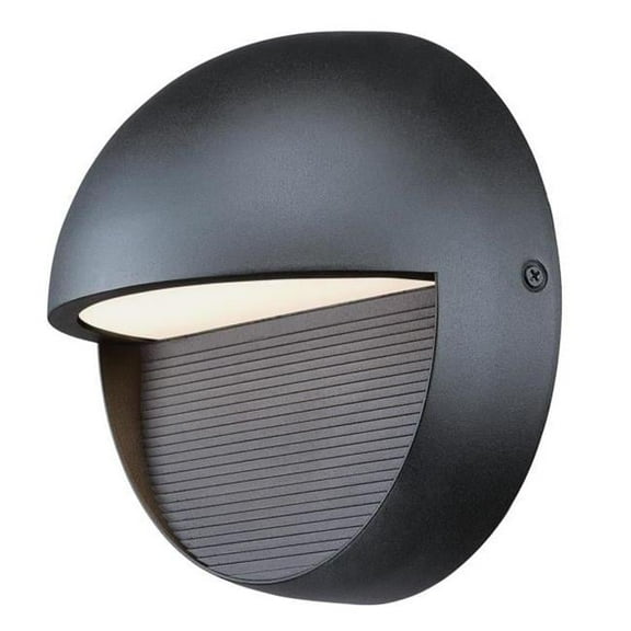 12W Winslett Dimmable LED Outdoor Wall Fixture with Textured Black Finish & Frosted Glass, Dark Sky Friendly