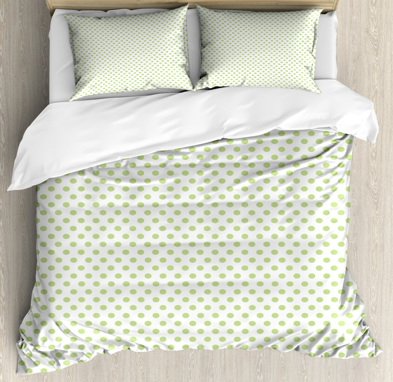 Green Duvet Cover Set, Vintage Old Fashioned Pattern with Green Colored