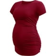thumbnail image 2 of Yawrut Women's 3-piece set Short Sleeve Side Pleated Waist Classic Maternity T-shirt, 2 of 8