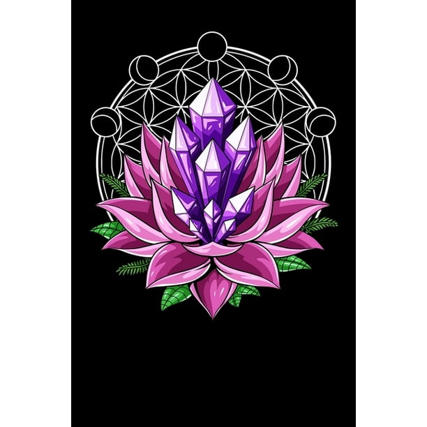 Spiritual Notebook Lotus Flower Of Life Spiritual Sacred Geometry Crystals Notebook (Paperback
