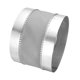 thumbnail image 1 of Conector de conducto flexible Uxcell (10", Plateado) - Acero galvanizado, acoplador de ajuste masculino redondo que reduce las vibraciones para manguera de ventilación de secadora / sistemas HVAC, 1 of 6