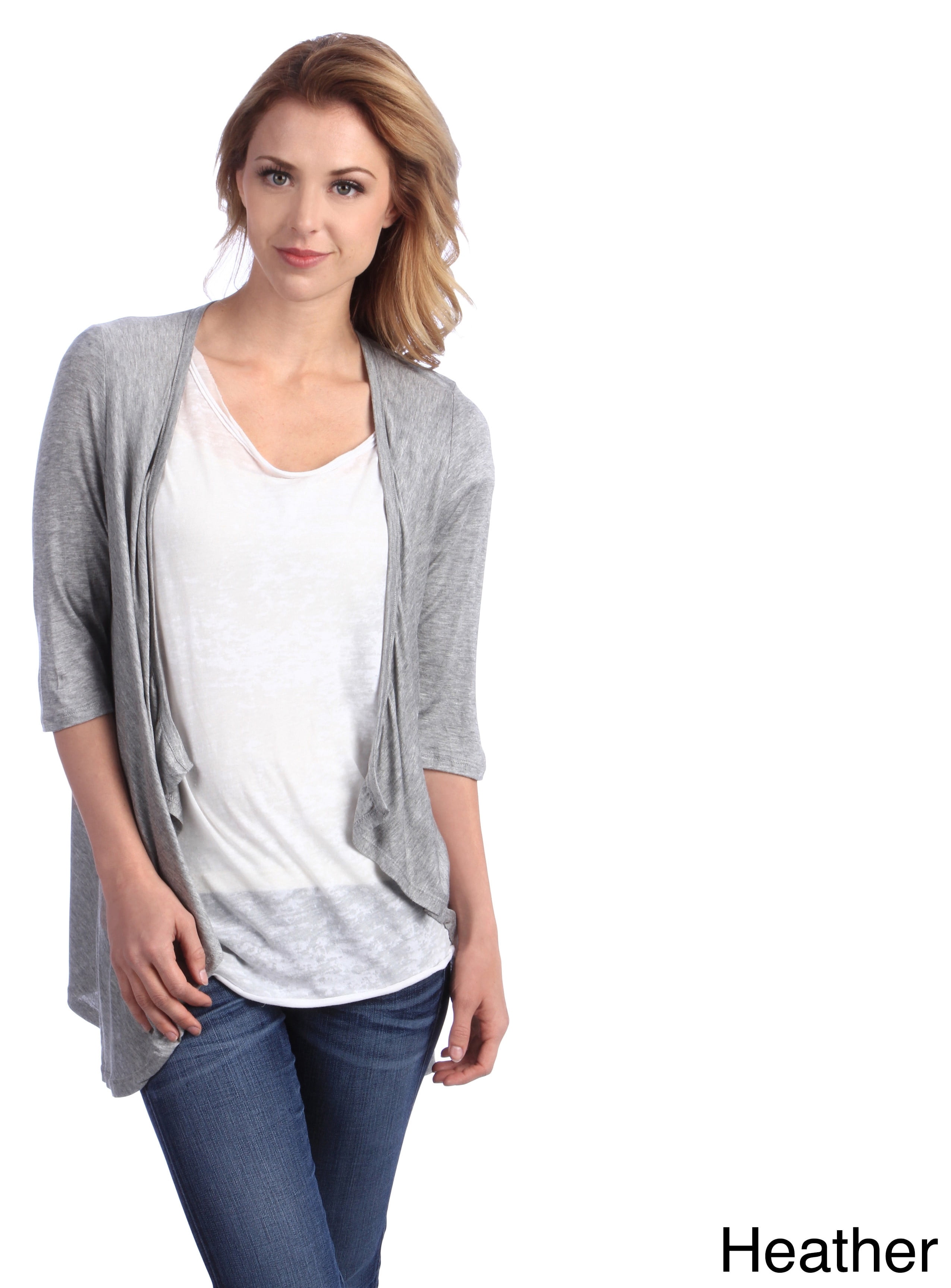 24/7 Apparel Women's 3/4-Sleeve Open Shrug