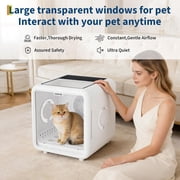 72L Automatic Pet Drying Box - 360° Efficient Grooming Blower with 5 Air Outlets - Quiet Smart Temperature Control Pet Dryer Machine with LED Display Smart Door for Multiple Pets - US Standard