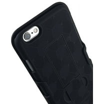 BLACK KICKSTAND HARD SHELL CASE COVER BELT CLIP HOLSTER FOR iPHONE 6 PLUS, 6s PLUS