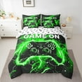 thumbnail image 2 of jejeloiu Console Game Lovers 7-Piece Twin Bedding Sets,Green Black Gamepad Bedding Comforter Set,Modern Video Games Sheet Sets For Boys Teens,Ultra Soft Home Decor Reversible, 2 of 8