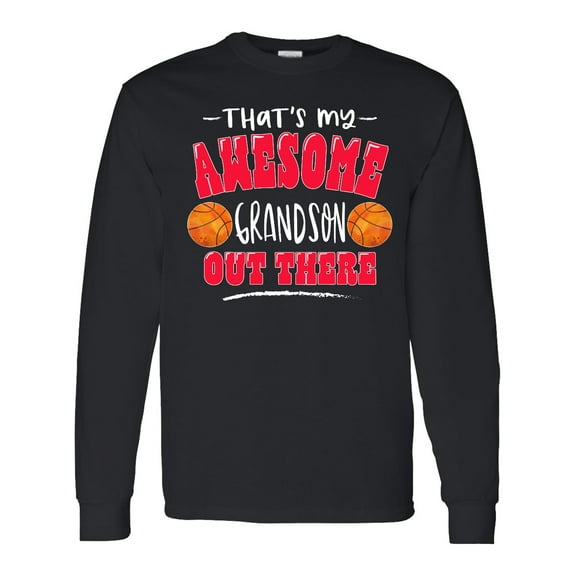 Inktastic That's My Awesome Grandson out There with Basketballs Long Sleeve T-Shirt