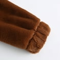 thumbnail image 6 of IROINNID Women's Short Hoodie Shearling Jacket Solid Color Long Sleeve Comfy Zipper Pullover Tops Sweatshirt, Brown, 6 of 7