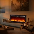 thumbnail image 4 of IdealHouse 50" Wall-Mounted Electric Fireplace, Built-in Heater, 750W/1500W, 12 Flame Colors, Remote/WiFi Control, Slim Recessed Design for Bedroom & Living Room, 4 of 9