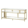 thumbnail image 5 of Evelyn&Zoe Cortland Rectangular TV Stand with Glass Shelves for TV's up to 60", Brass, 5 of 9
