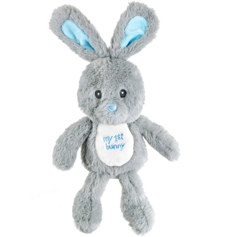 7" My 1st Bunny Plush Dog Toy w/ Squeaker & Crinkle Gray Walmart