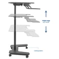 thumbnail image 3 of VIVO Bureau Debout Électrique Mobile Noir Réglable en Hauteur 36 Pouces Double Plateforme avec Roues, Table d'Espace Roulante, Poste de Travail Assis-Debout, Bureau-V111Vt, 3 of 5