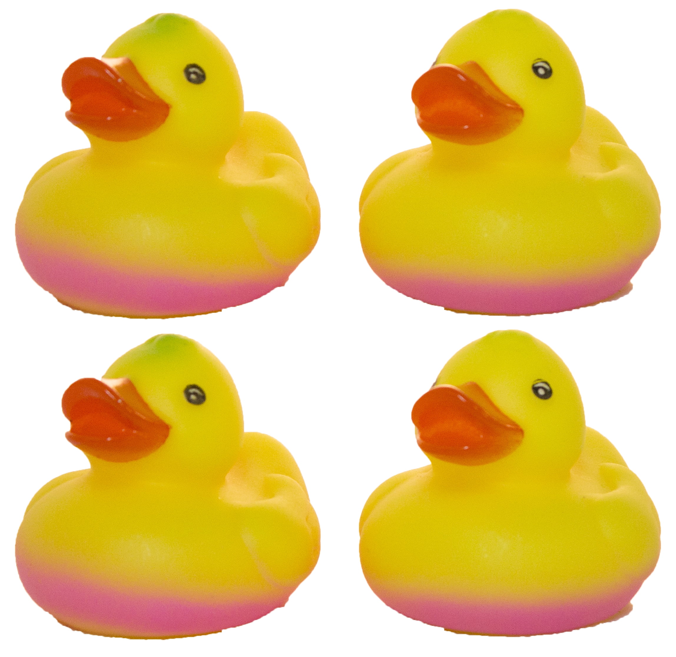 Set of Four 2 Inch Rubber Duckies "Watermelon"