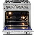 thumbnail image 3 of Forno Massimo 30-Inch Freestanding French Door Dual Fuel Range, 4 Burners, True Convection Oven, 3 of 4