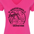 thumbnail image 4 of Inktastic Summer Vacation Mode St. Augustine Beach Florida Women's V-Neck T-Shirt, 4 of 5