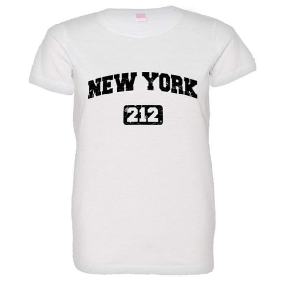 PleaseMeTees™ Womens New York 212 Area Code I Love NY Distressed HQ Tee