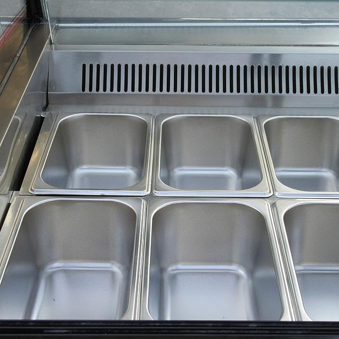 Kolice 18 Pans Gelato Display Freezer, Ice Cream Freezer, Ice Cream Showcase, Ice cream Displayer freezer, Auto Defrost, Anti-fog Glass, Cooling Air Convection, LED