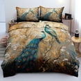 thumbnail image 3 of Juego de Cama Funda Nórdica Azul Pavo Real Beatuiful Animales Pluma Edredón, 3 of 6