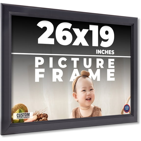 26x19 Frame Black Passaggi Solid Wood Picture Frame Width 1.5 Inches | Interior Depth 0.5 Inches |