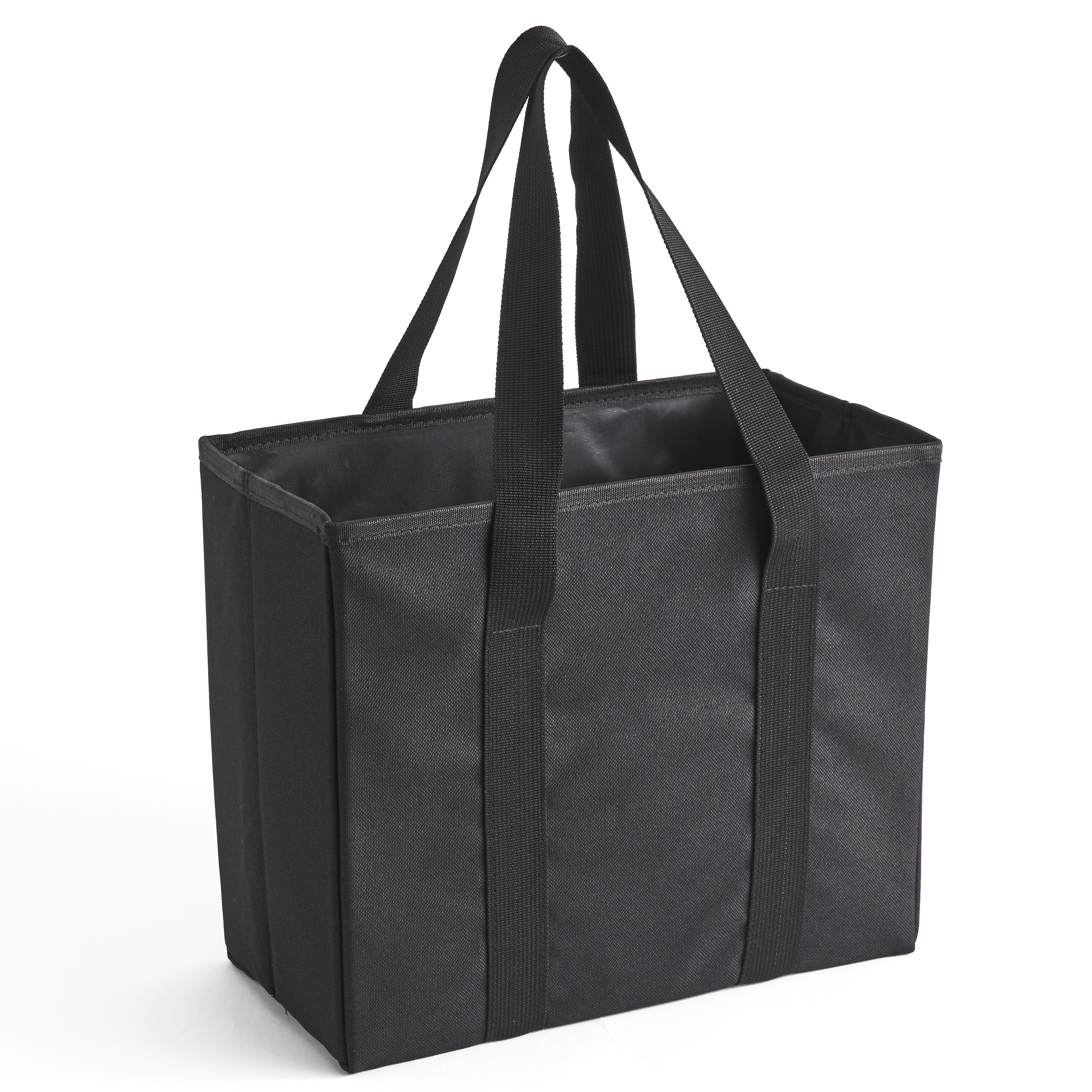 Foldable Cloth Travel File Tote with Carrying Straps Black