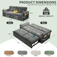 thumbnail image 5 of LLappuil 73" Pull Out Sofa Bed Queen Size, Loveseat Sofa Convertible Sleeper Sofa Bed, Corduroy Sofa Couch for Living Room Gray, 5 of 10