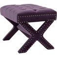 thumbnail image 1 of Posh Living Hazel 19x25" X-Leg Transitional Velvet Ottoman in Purple, 1 of 7