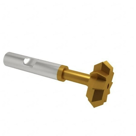 

Made in USA 3/4 Diam 1/4 Width of Cut Shank Connection 90° Double Angle Cutter 3/8 Shank Diam HSS TiN Finish