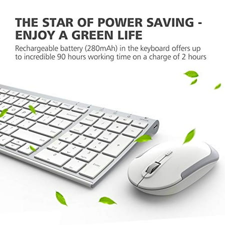 iClever GK03 Wireless Keyboard and Mouse Combo - 2.4G Portable Wireless