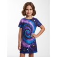 thumbnail image 2 of Girls Breathable Trendy Short Sleeve Summer Dress Comfort-Fit Crewneck Casual Dress for Big Girls Age 6-13, 2 of 6