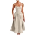 thumbnail image 1 of Robe Corset pour Femmes - Bustier à Bretelles, Midi, Ourlet Plissé Fluide, Texture Douce et Couleurs, 1 of 6