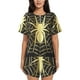 thumbnail image 1 of Balery Gold Spider On The Web Conjunto de Pijama para Mujer con Estampado, Dos Piezas de Manga Corta y Shorts, Ropa de Dormir Suave con Cuello Redondo y Bolsillos-3X-Large, 1 of 6