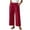 Red, variant on Oksale Linen Pants Women Petite Loose Wide Leg Ruffle Pull On Pants with Pockets Elastic Waist Summer Cotton Trousers Black M