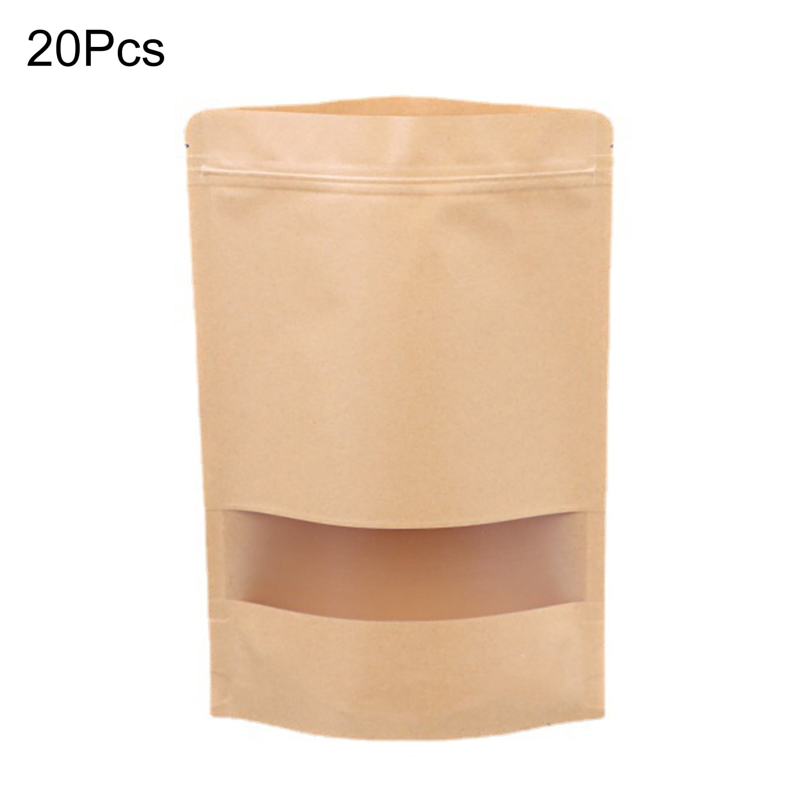 Kraft Paper StandUp Food Storage Bags 20Pcs MoistureProof Airtight