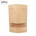 thumbnail image 2 of Travelwant 20Pcs Clear Window Airtight Brown Kraft Paper for Zip Food Storage Lock Small Bags Reclosable Seal, 2 of 6