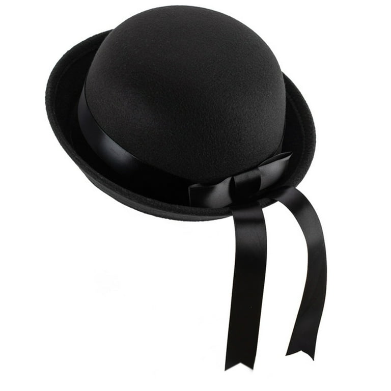 YUUZONE Trendy Bowler Hat Ribbon Bow Derby Cap Parent-Child YUUZONE Trendy Bowler Hat Ribbon Bow Derby Cap Parent-Child