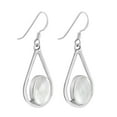thumbnail image 3 of AeraVida Bali Style Teardrops Oval White Sea Shell .925 Sterling Silver Dangle Earrings, 3 of 5