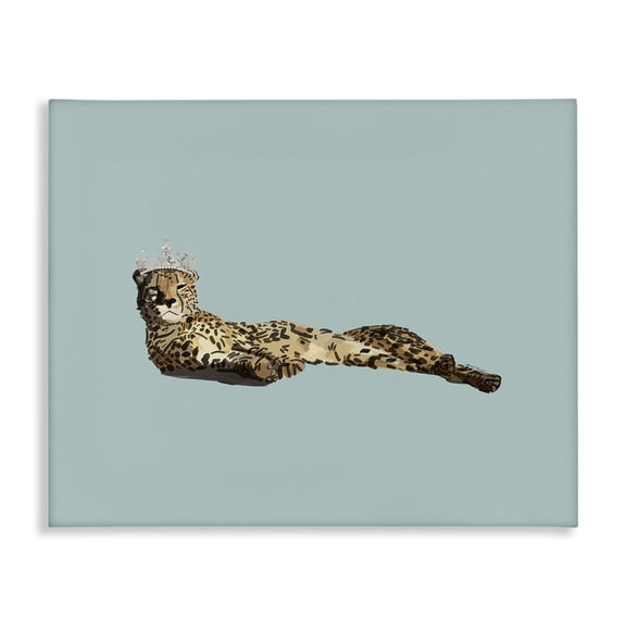 Stupell Industries Modern Royal Leopard with Crown Canvas Art, 20 x 16, by Amelia Noyes