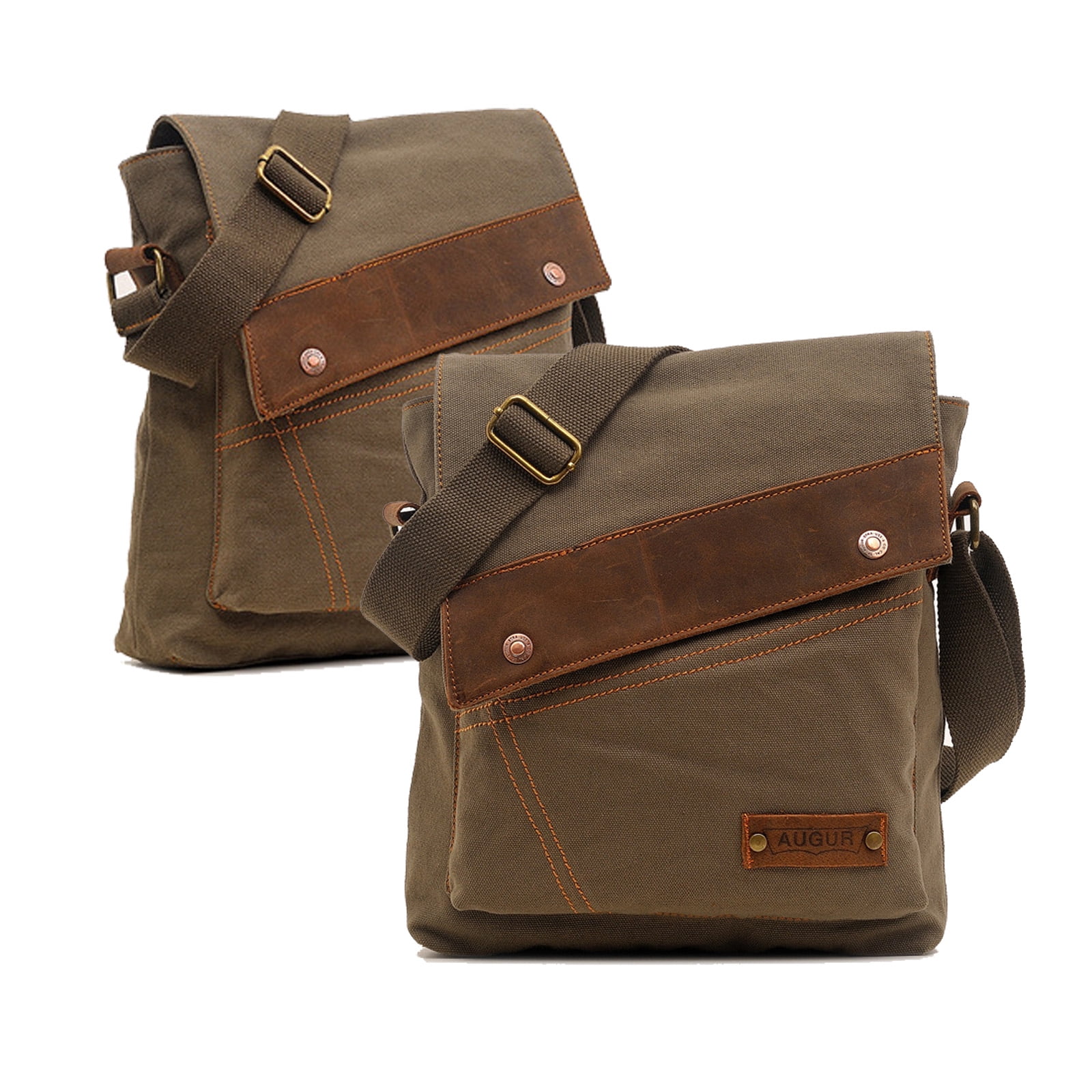 Egoelife Canvas Shoulder Bags for Men Small Crossbody Bags for Women Messenger Bag Slim Sling Bag Satchel Bag Side Bag for Travel