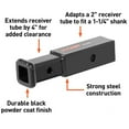 thumbnail image 3 of CURT Trailer Hitch Receiver 2 Inch to 1.25 Inch Adapter 4 Inch Extension, 3 of 4