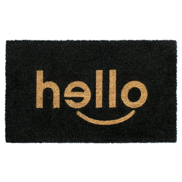 Rugsmith Black Machine Tufted Hello Doormat, 18" x 30"