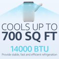 thumbnail image 4 of Air Conditioner, 14000 BTU Air Conditioner Portable for Room up to 700 Sq. Ft, Portable AC Unit Built-in Cool, Dry, Fan Modes, for Room, Dorm, Office, 24H Timer Function, with Remote Control, 4 of 7
