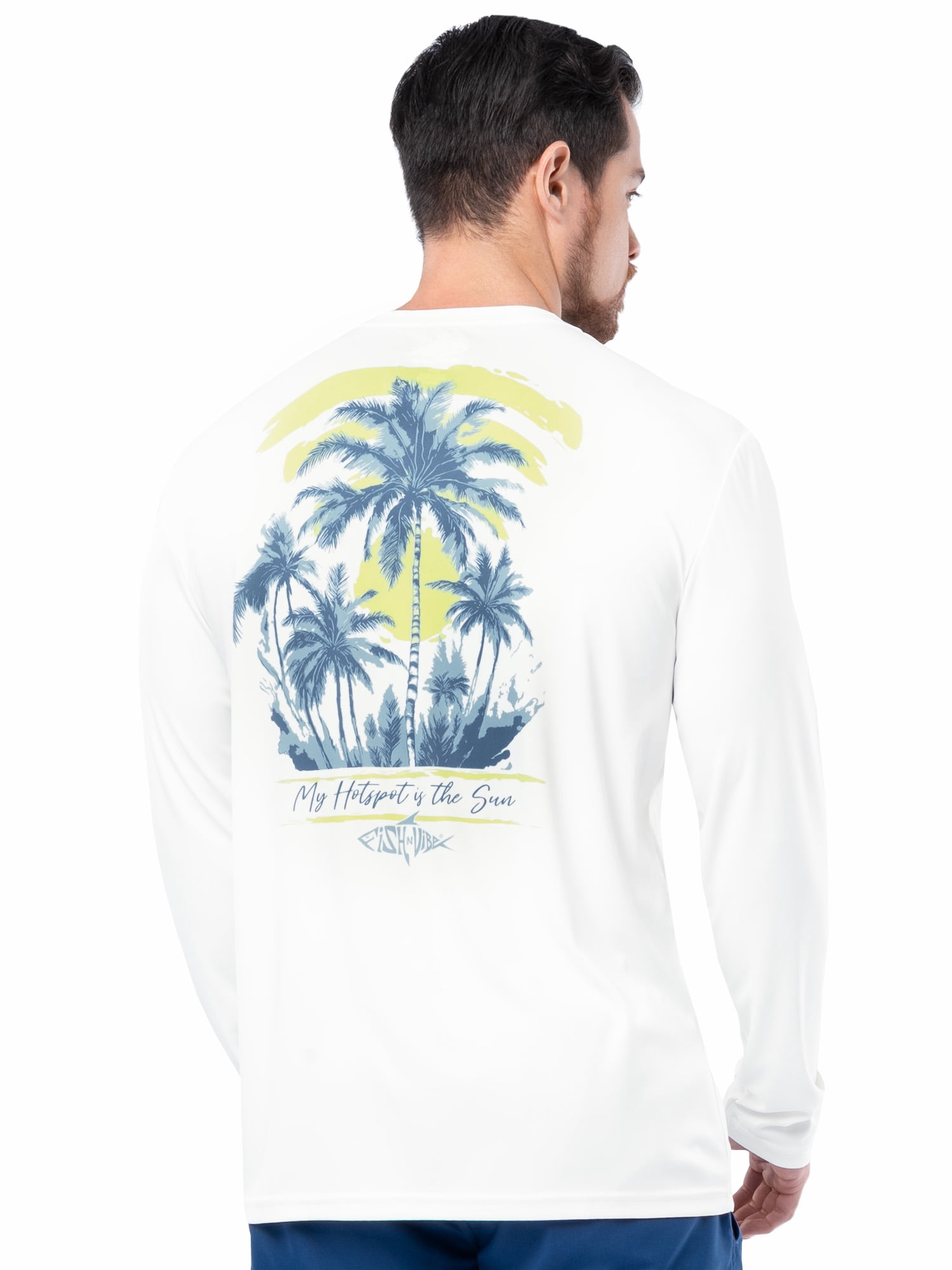 Fish N Vibe Men's Sublimated Long Sleeve Performance Tee, Bright White/Fnv Hotspot, 3XL