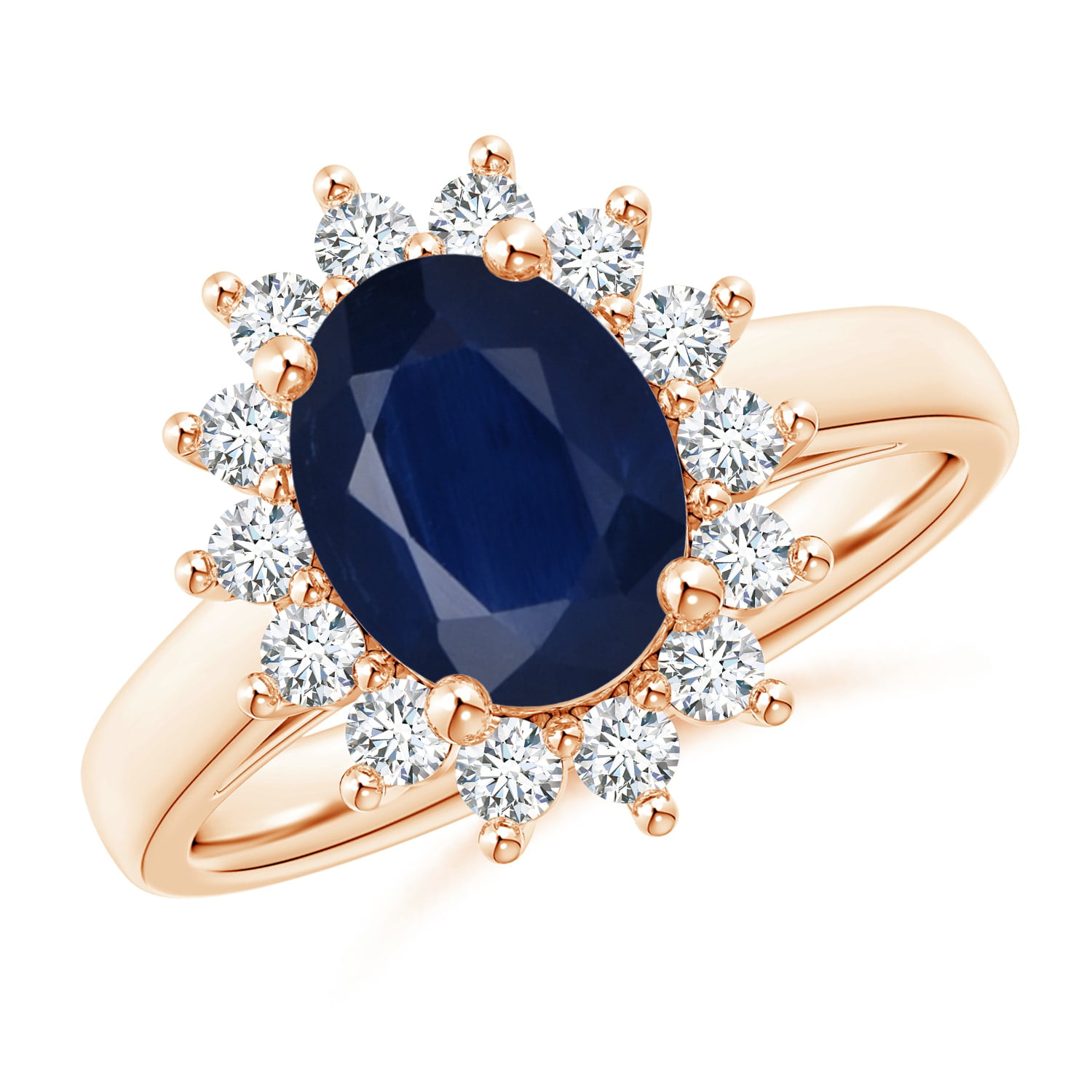 Natural Blue Sapphire 14K Solid Gold Moissanite Diamond RingEngagement Ring For WomenSeptember Birthstone RingGift For Her