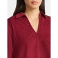 thumbnail image 4 of Time and Tru Women's Cotton Corduroy Popover Shirt with Long Sleeves, Sizes XS-XXXL, 4 of 5