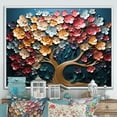 thumbnail image 2 of Designart "Multicolor Melody Golden Tree" Oversized Landscapes Framed Wall Art - Country Colorful Tree Hallway Framed Wall Art Decor, 2 of 7