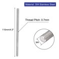 thumbnail image 2 of Unique Bargains M4 x 110mm 304 Stainless Steel Fully Threaded Rod Bar Studs Hardware 5 Pcs, 2 of 3