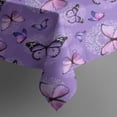 thumbnail image 4 of Purple Butterfly Pattern Rectangle Tablecloth 60"x102",Waterproof Polyester Rectangle Table Cloth, Wipeable Spillproof Polyester Tablecloth for Dining, Camping, Indoor and Outdoor, 4 of 6