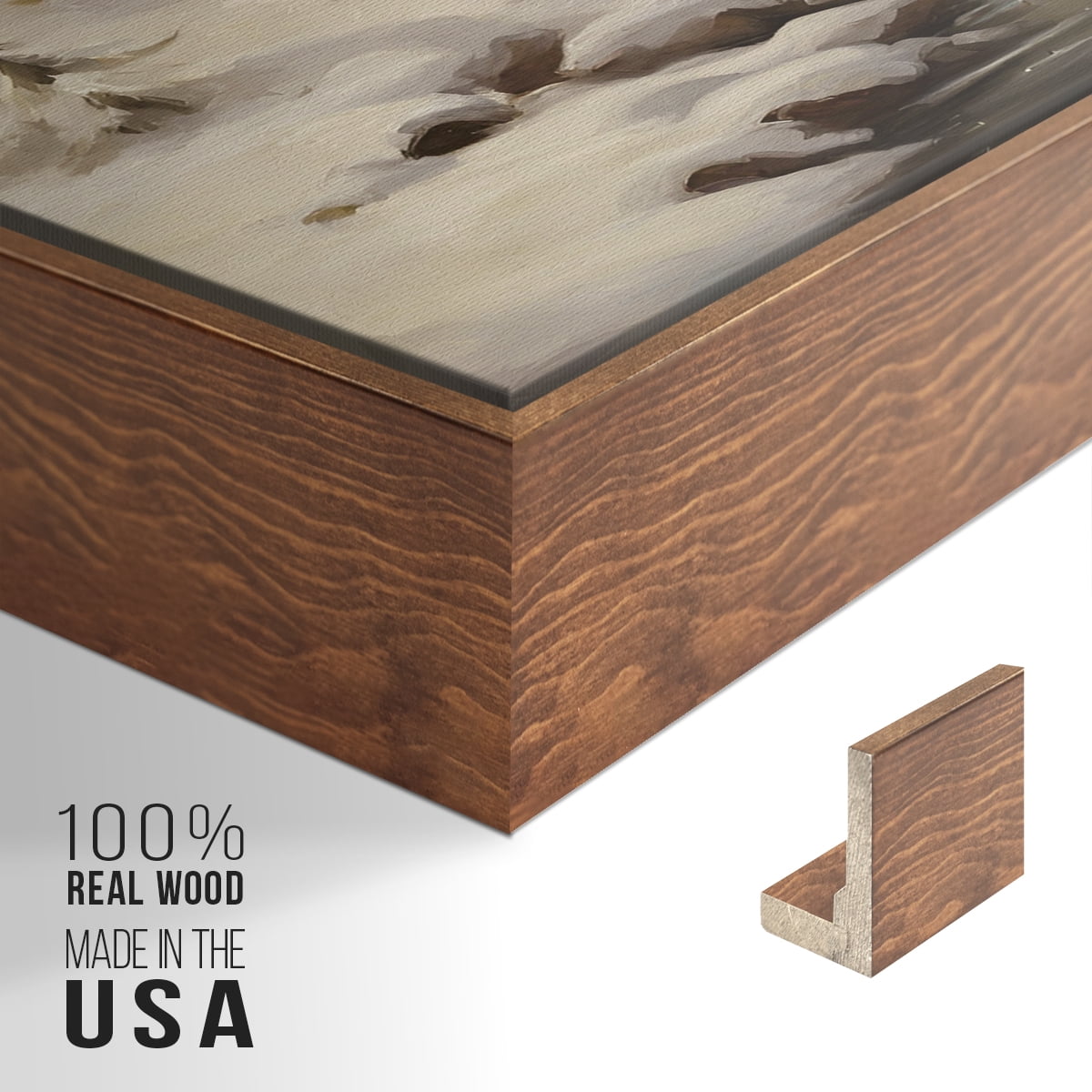 Vintage Landscape-CLXXVI By Wexford Home Framed in Walnut Wood Gallery Wrapped Canvas 25 in. x 37 in.
