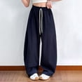 thumbnail image 6 of Barrel Sweatpants Girls Baggy Front Seam Drawstring Curved Wide Leg Sweatpants for Teen Girls Gym Y2k Sweats Pants Joggers, 6 of 6